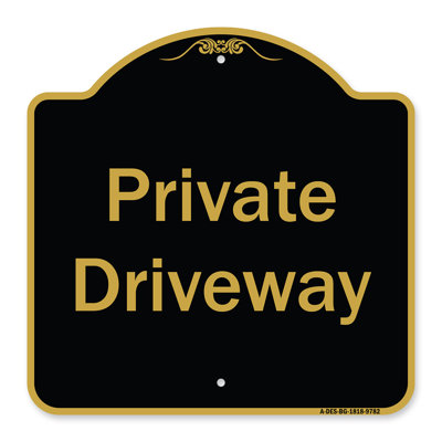 Signmission Designer Series Sign - Private Driveway  3 | Burgundy 18" X 18" Heavy-Gauge Aluminum Architectural Sign | Protect Your Business & Municipality | Made In The USA