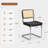 Faux Lather Rattan Cantilever Chairs With Chrome Legs(Set of 2)-445164755