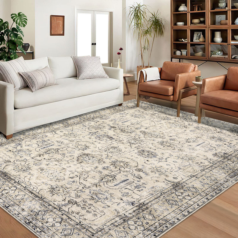 Beppie Washable Floral Indoor Rug, Rectangle 4' x 6'