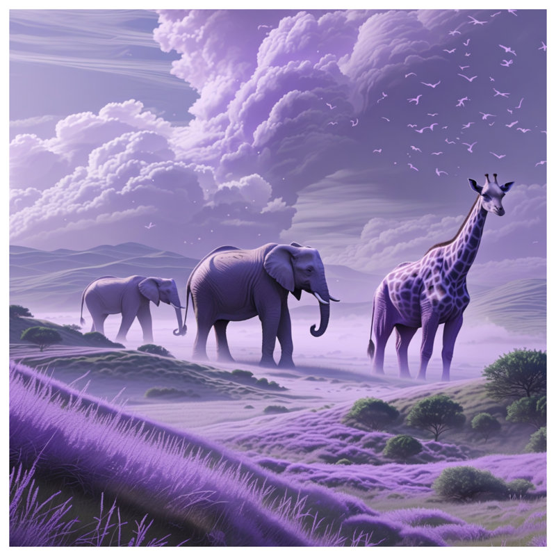 Purple Savannah Landscape Duvet Covers, King