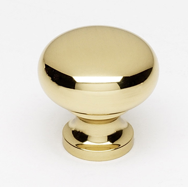 Mushroom Knob, Polished Brass, 0.75" H x 0.75" W x 0.4375" D