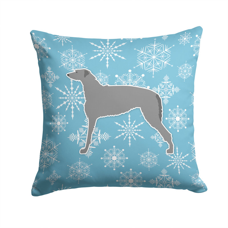 Coussin intérieur/extérieur en flocons d’hiver, H 14 po x l 14 po x P 3 po