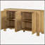Buffet rustique à 4 portes avec tablettes réglables et finition en bois vieilli