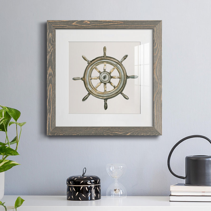 At At Helm II - reproduction encadrée de qualité supérieure - prête à être accrochée, H 31,5 po x l 31,5 po x P 1,5 po