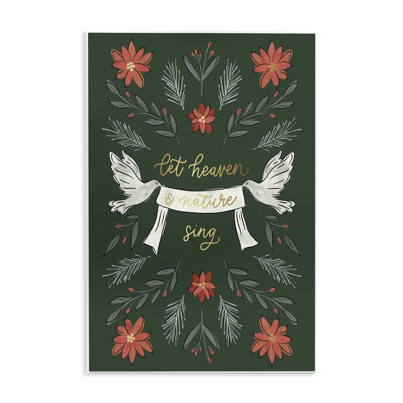 Toile de Noël «Let Heaven Sing» par Amanda Houston, H 19 po x l 13 po