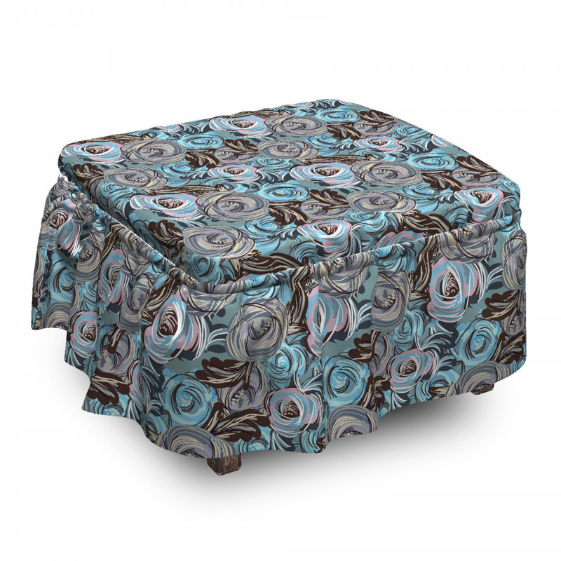 Housse pour repose-pieds de bouquet de roses botanique