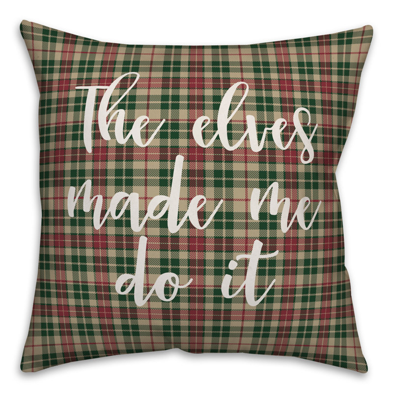  coussin décoratif à carreaux The Elves Made Me Do it in Tartan, Housse de coussin