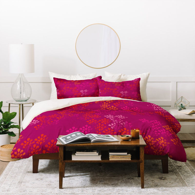 Polyester Floral Duvet Cover, King Duvet + 2 Shams