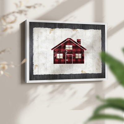 Maison à carreaux - reproduction encadrée - réversible