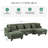 116" Sleeper Sofa with Ottoman for Living Room-1596062370