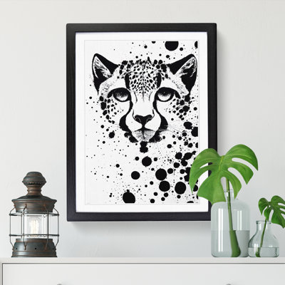 Cheetah Paint Splatter - Picture Frame Print