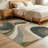Green and Beige Swirl Abstract carpet-easy to clean, machine-washable, soft and comfortable; suitable for door mats, kitchens, living rooms, bedrooms, corridors, and laundry areas. Easy to clean, durable carpet for home decoration.-2032467368