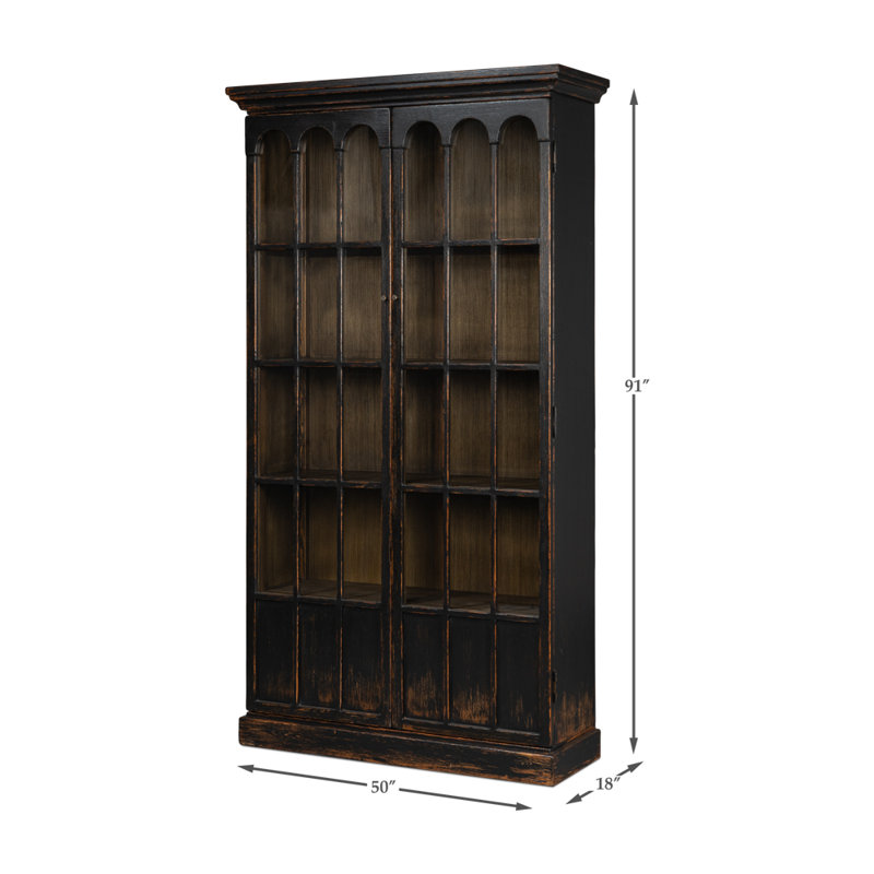 Glass Dining Cabinet, Antique Black