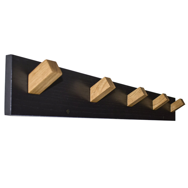 Tolman Solid Wood Wall 5 - Hook Coat Rack, Hickory