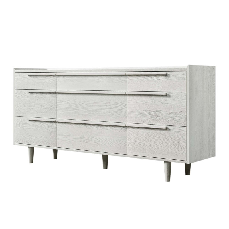 Commode 9 tiroirs Elanora, Blanc