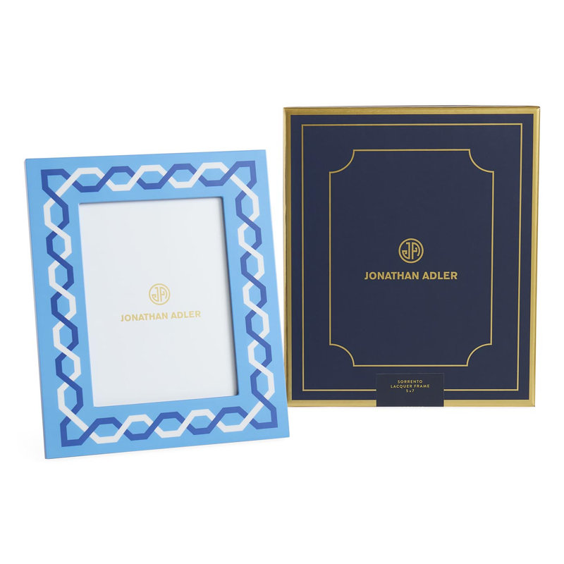 Cadre laqué Jonathan Adler Sorrento, Bleu, 5' x 7'