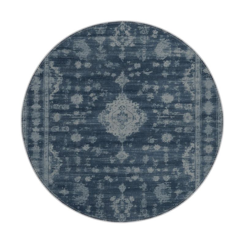 Tapis gris intérieur et extérieur surteint, Rond 5 pi