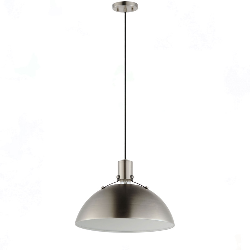 Luminaire suspendu unique à 1 lumière Dawn, Laiton antique / noir, H 8,75 po x l 12 po x P 12 po