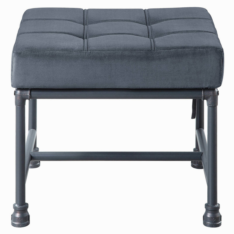 Grey And Sandy Grey Rectangle Ottoman