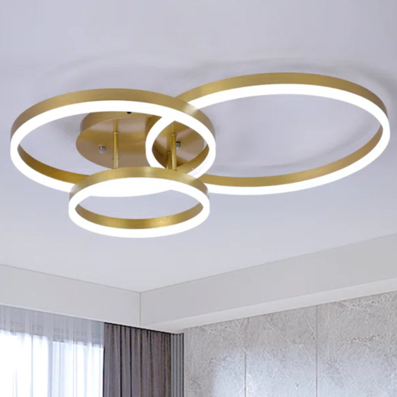 Plafonnier semi-encastré 3 lumières 31,8 po Alliber, Aluminium doré brossé