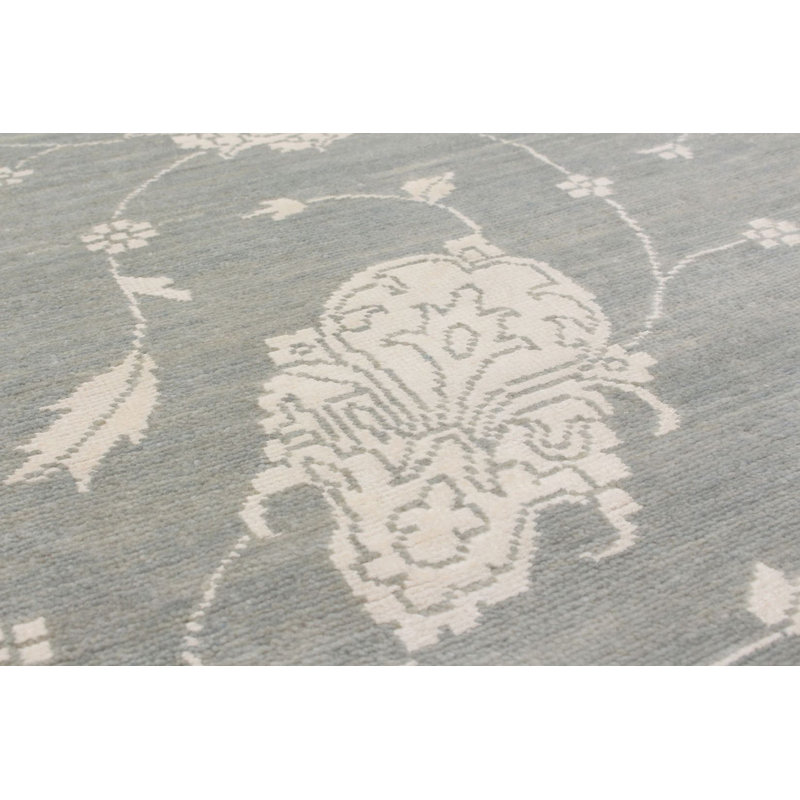 Tapis unique noué à la main style Chobi des années 2010 de 6 pi x 9 pi gris Pelham