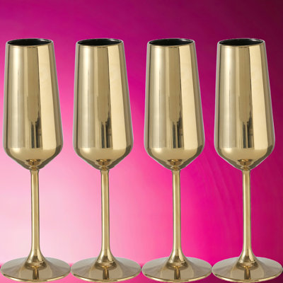 Ensemble de 4 flûtes à champagne à longues tiges