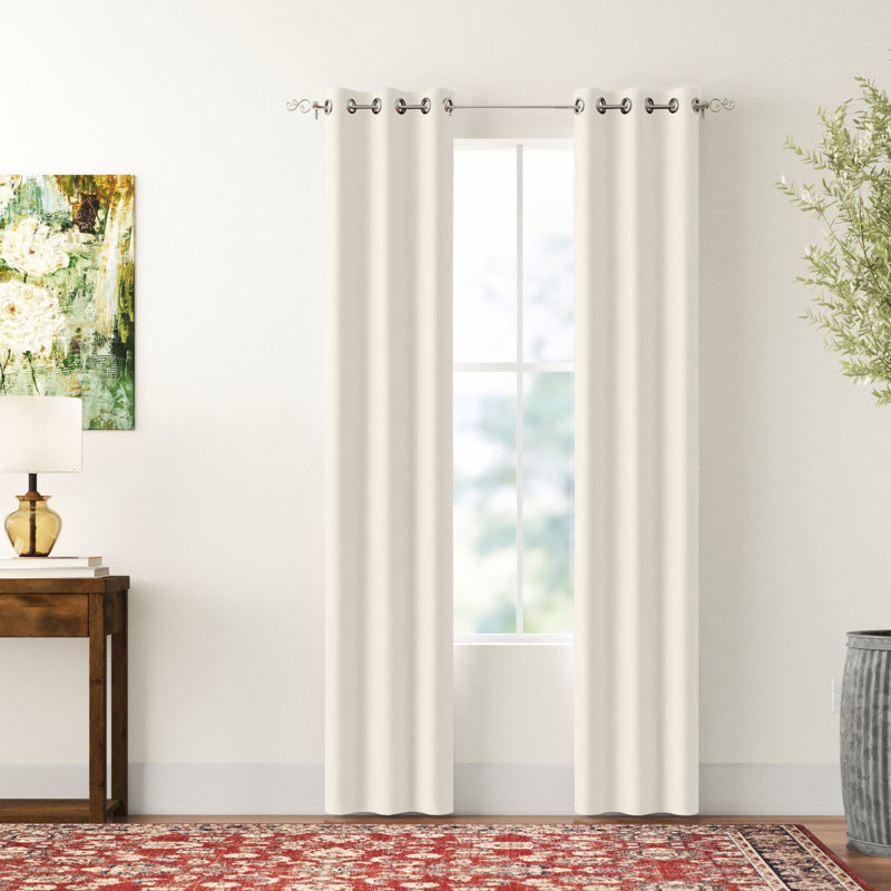 Brick Room Darkening Curtain Pair, Black, 40" W x 84" L