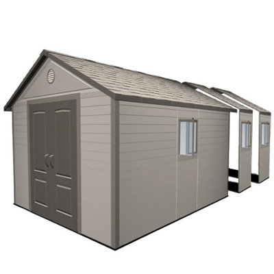 Breashears 11 ft. W x 26 ft. D Plastic Metal Sliplap Steep Slope Garden Shed