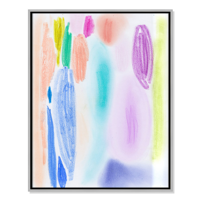 «Vivid Space II» par Bea Dina, Toile argentée avec cadre flottant, Pas de tapis, H 29,5 po x l 23,5 po x P 2 po