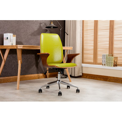 Chaise de bureau style Mid-Century en similicuir Harada