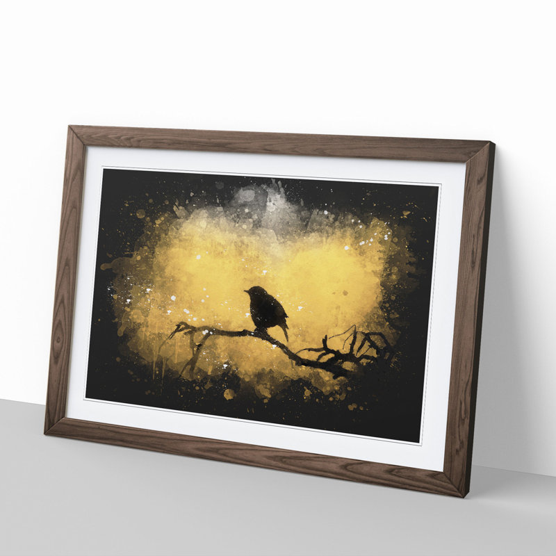 Bird at Sunset - Framed Print, Walnut, 36cm H x 48cm W x 2cm D