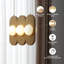 Luminaire suspendu en bois naturel à 5 lumières Vidalite Orbita avec abat-jour en verre givré et DEL intégrée-2066131040