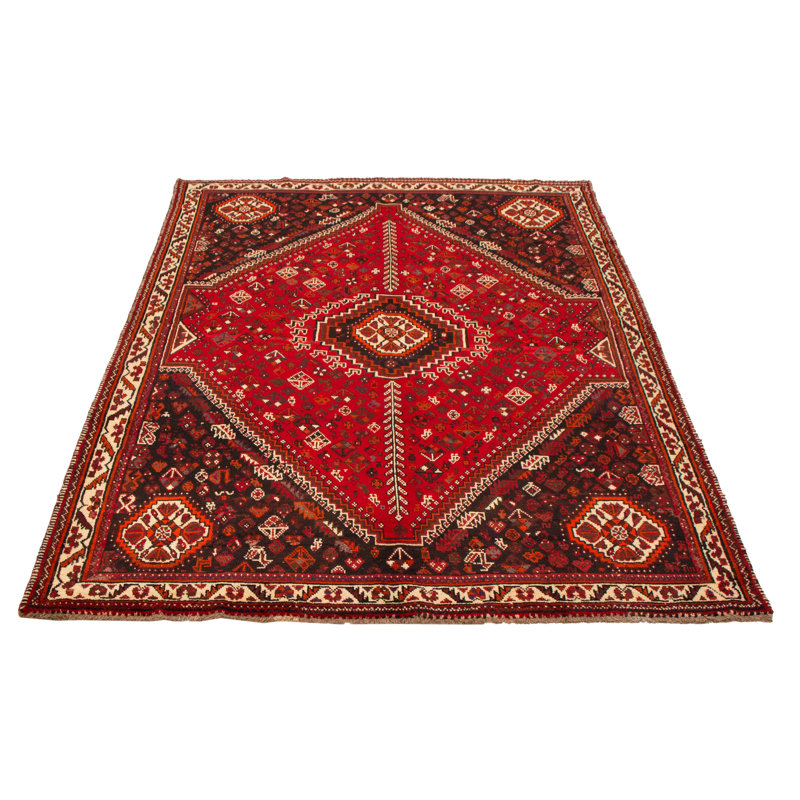 Tapis rouge rétro Evey 7 pi 3 po x 9 pi 10 po