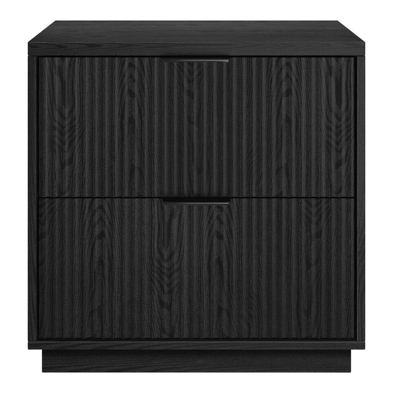 Bossett 24" Wide Rectangular Nightstand, Black Grain