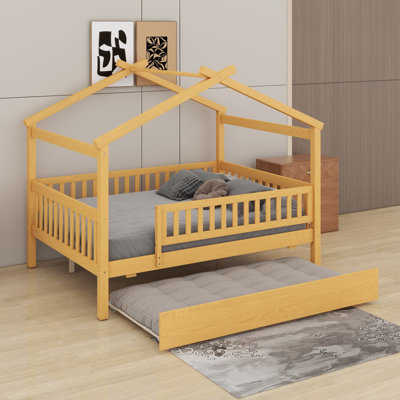 Lit en bois avec lit gigogne en bois