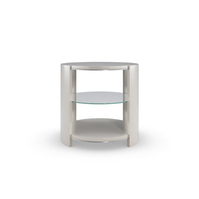 La Moda Solid Wood Frame End Table with Storage