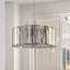 Lustre suspendu en cristal chromé 17 po - Luminaire suspendu réglable 4 lumières pour le salon et la salle à manger