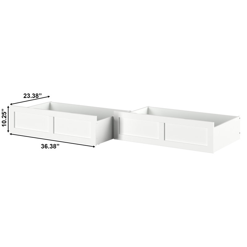 Underbed Storage Drawers, White, Twin/Full