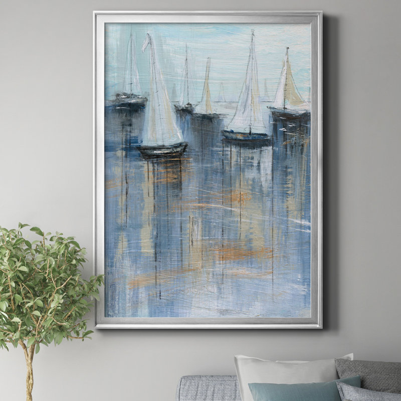 «Sail Away» par J Paul, reproduction d'art sur toile, Argent, H 22,5 po x l 30,5 po x P 1,5 po