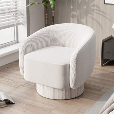 Leticha 27.6'' W Velvet Swivel Barrel Chair