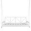 Balancelle de patio simple en bois d'acacia, structure de lit de véranda suspendue moderne avec cordes de chanvre de 16,4 pi-1659342854