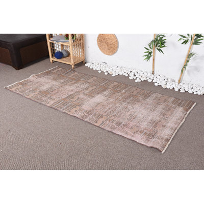 Boho Rugs, 3.1x7 ft Accent Rug, Anatolian Rug, Turkish Rug, Vintage Rug, Brown Flatweave Rugs