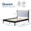 Queen Wood Bed Frame with Fluffy Soft Headboard-2133308576