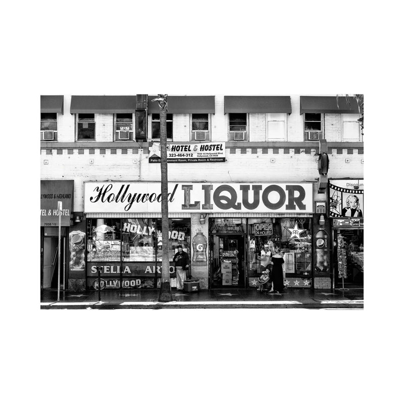 Black California Series - Hollywood Liquor by Philippe Hugonnard - Wrapped Canvas Print, 18" H x 26" W x 1.5" D