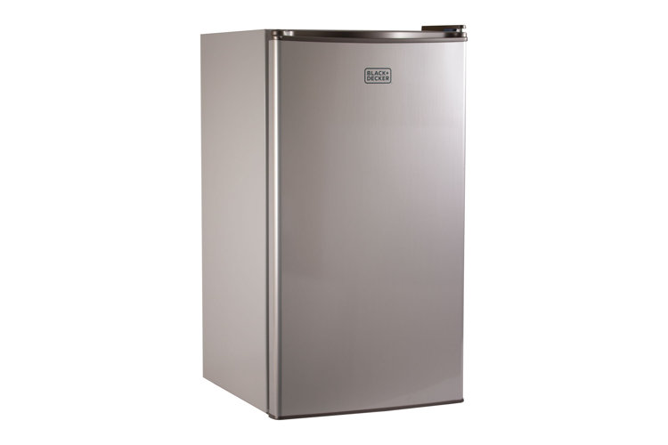 silver mini fridge by Black + Decker