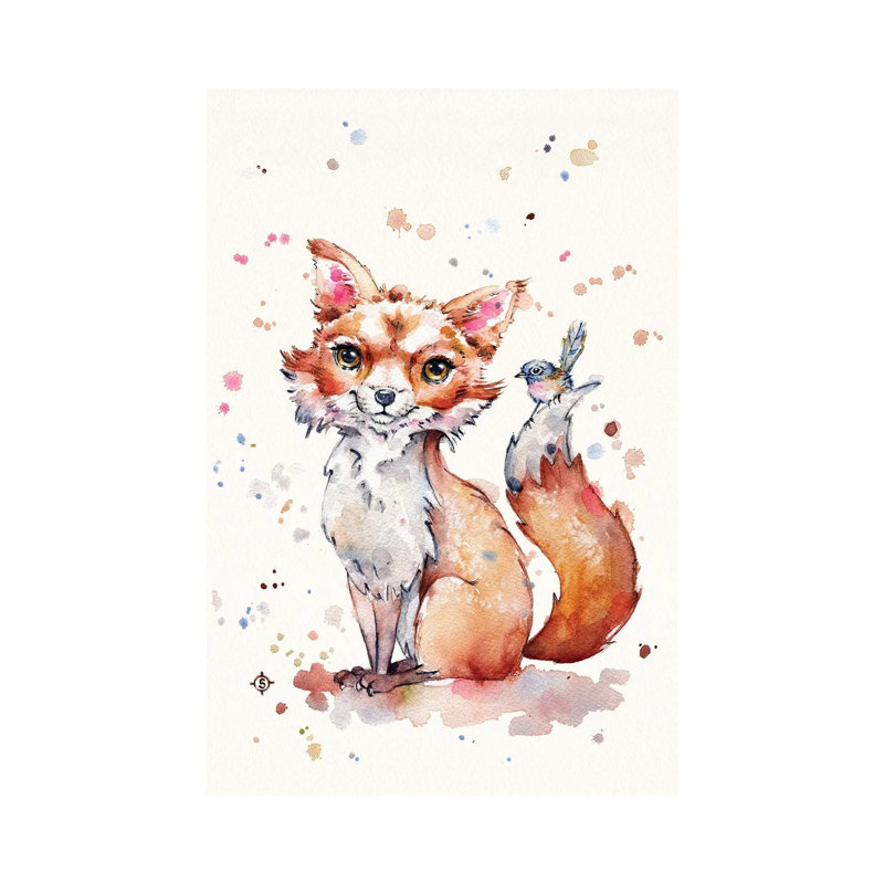 Sweet Fox by Sillier Than Sally - Wrapped Canvas Painting, 66.04 cm H x 45.72 cm W