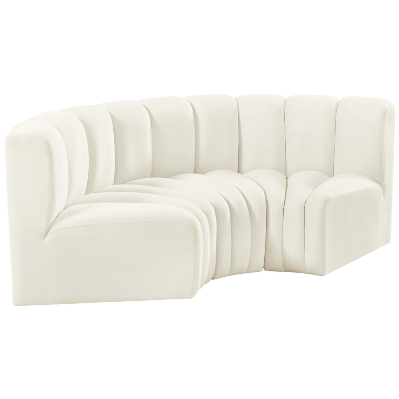 Hollybeth Upholstered Sofa & Chaise, Cream Velvet