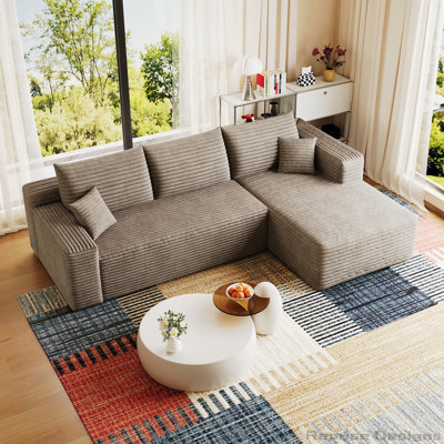 95-Inch Cloud Sectional Sofa with No Assembly and Deep Seat Corner