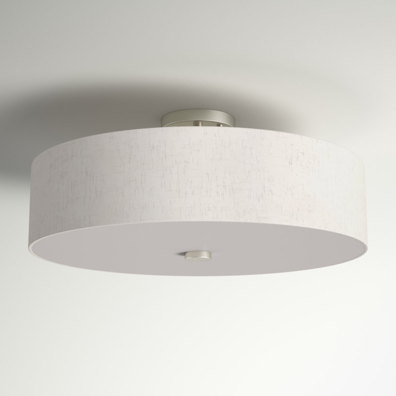 Plafonnier semi-encastré 5 lumières Bazilijus, Nickel brossé, Avoine