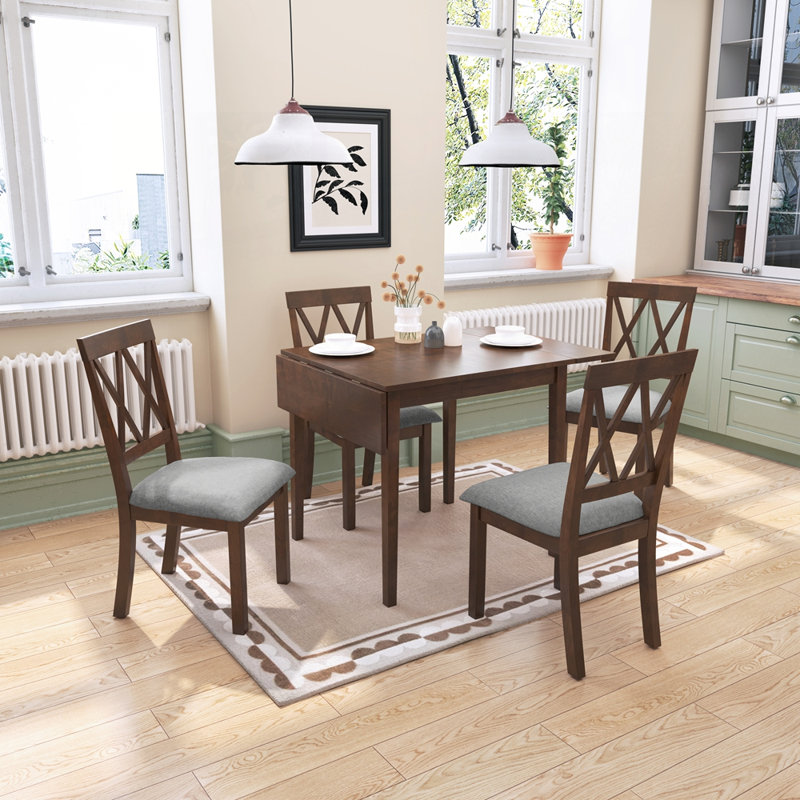 Ensemble repas polyvalent et pliable pour espaces compacts, Brun, Brun / gris